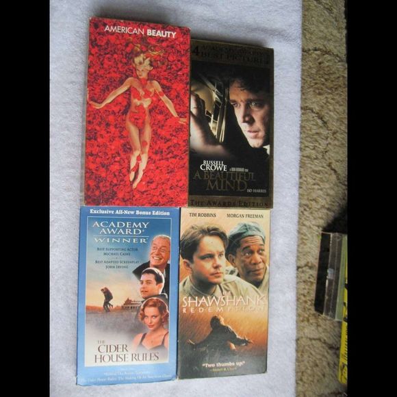 American Beauty Beautiful Mind Shawshank Redemption Cider House Rules VHS Tapes - Picture 1 of 13